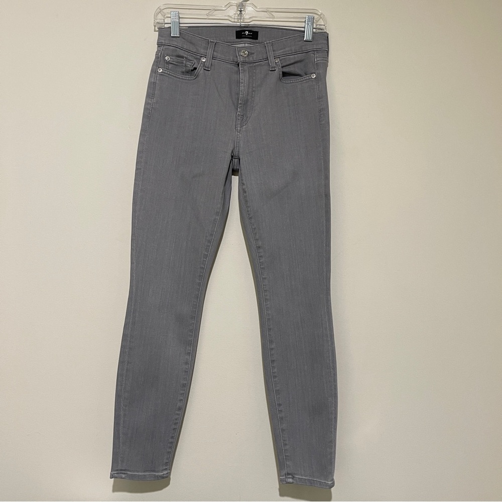 7 For All Mankind Light Grey Skinny Jeans